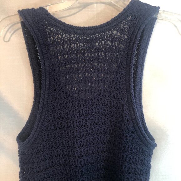 NWT Arerie Crochet Navy Blue Tank  Top Ladies Med - Picture 7 of 10